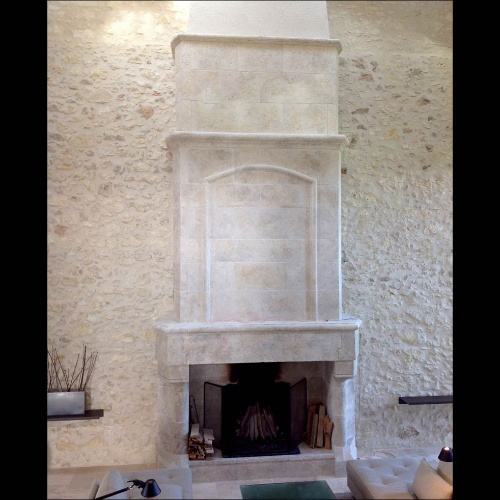 ashlar fireplace with double moulded overmantel