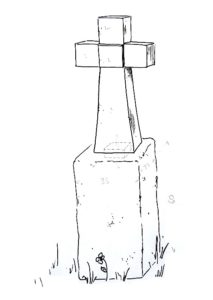 dessin de croix en pierre de taille socle en pierre goujon mémorial tombe sépulture